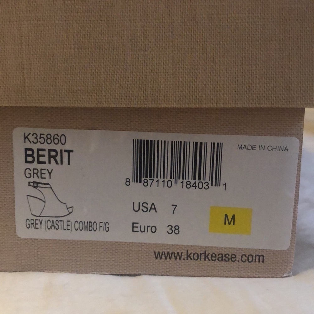 Kork Ease Berit Size 7 NWB GREY Castle Combo - Picture 3 of 4